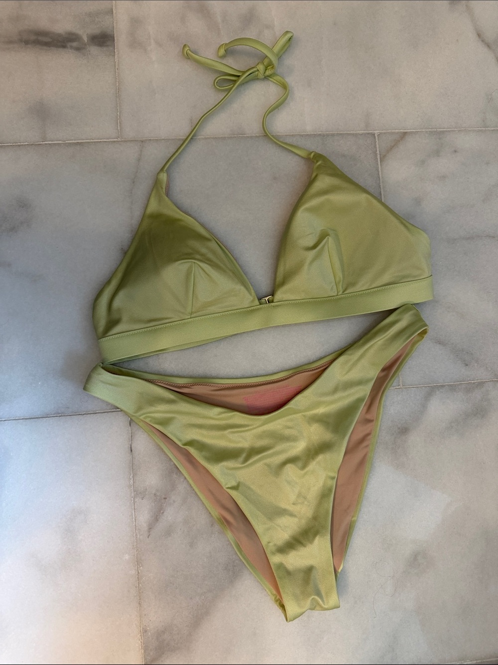 Light Chartreuse Triangle Bikini Set